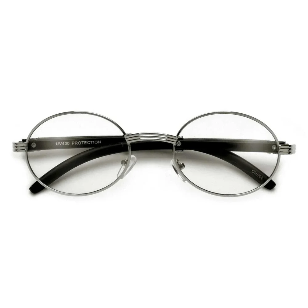 Retro Art Nouveau Vintage Style‎ Small Oval Metal Frame Sunglasses Sophisticated